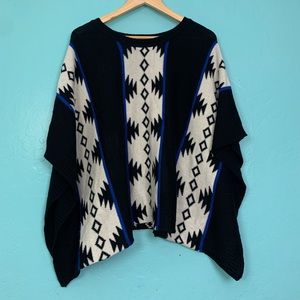 Cute tribal print poncho style top